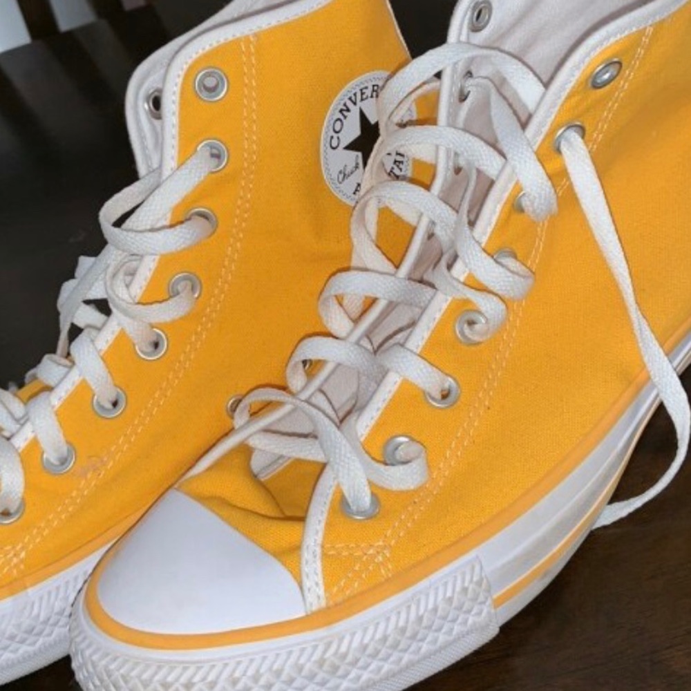 Custom made yellow converse